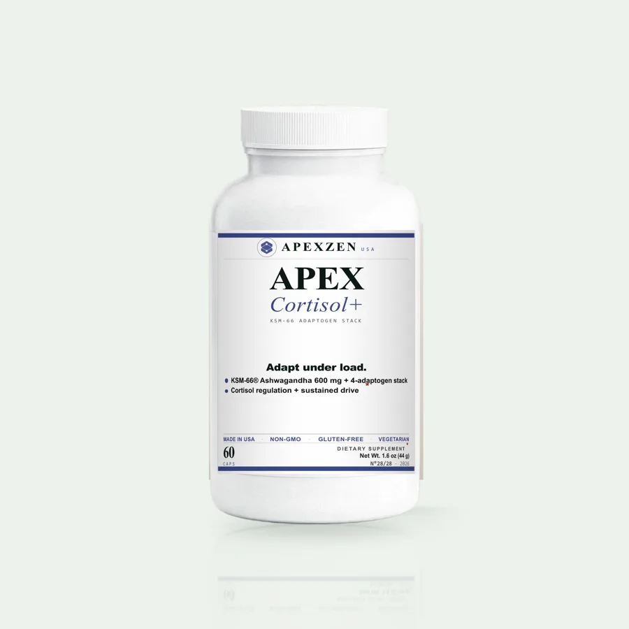 Apex Cortisol+ KSM-66 adaptogen stack, 60 capsules - Apexzen